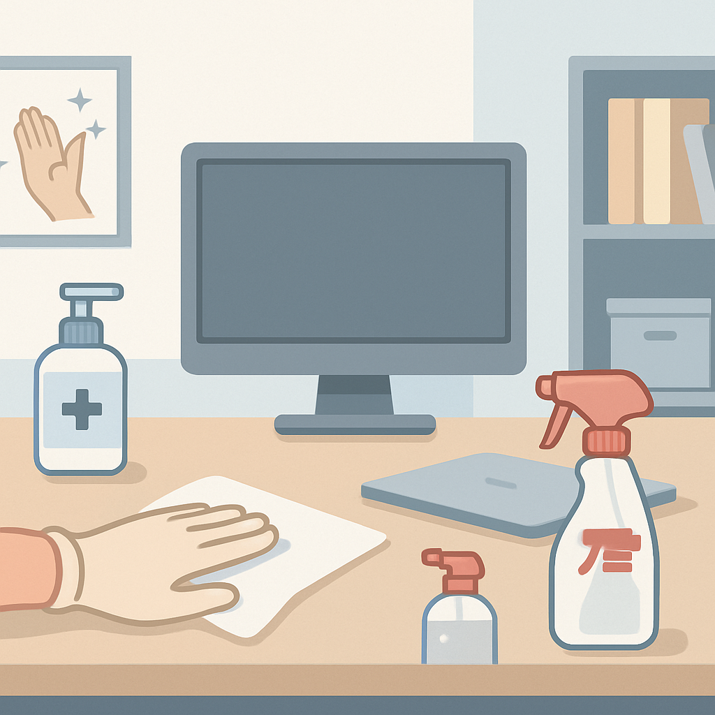 Ilustração sobre higiene no trabalho
